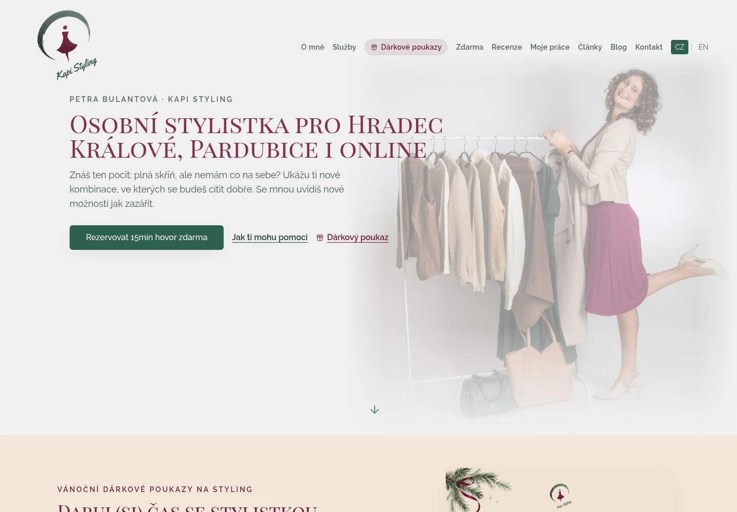 Náhled realizovaného webu Kapi Styling