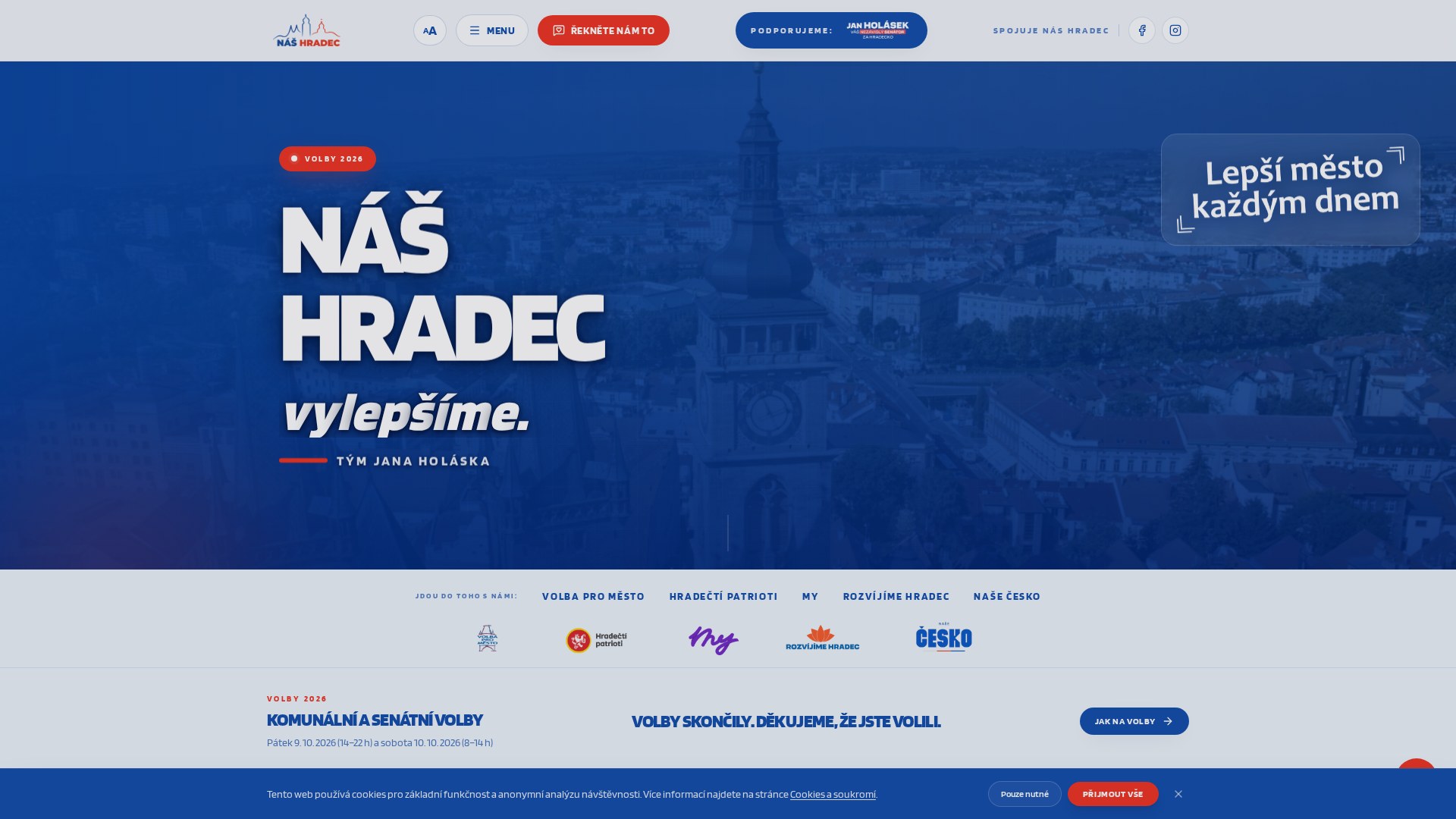 Náhled realizovaného webu Náš Hradec