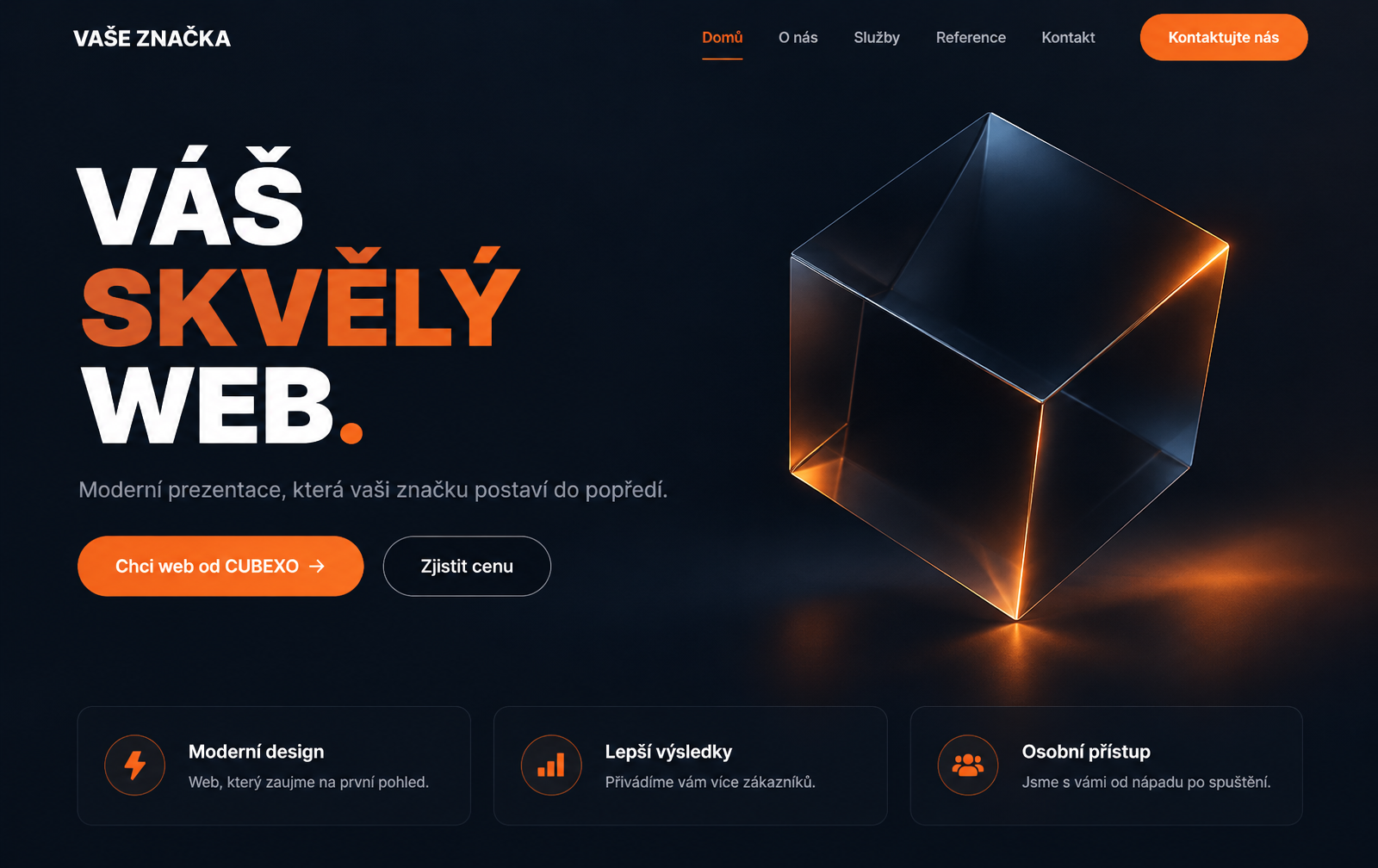 Ukázka váš skvělý web od CUBEXO – počítač